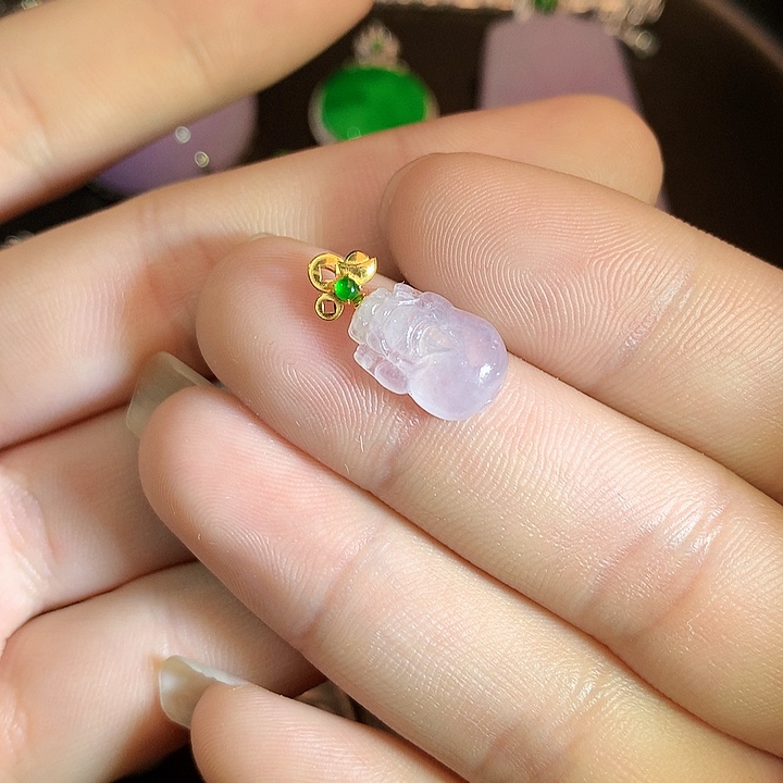 翡翠挂件18K金镶嵌6788660