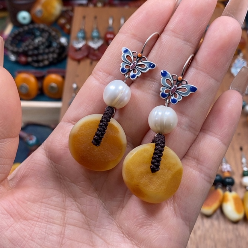 【闪购商品】蜜蜡耳饰未镶嵌耳环