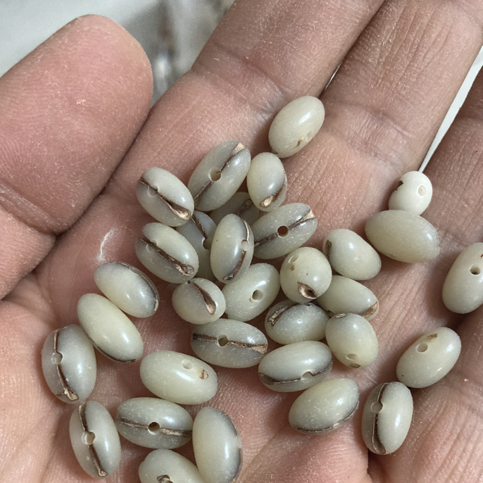 非金属木质手链 椰枣核散珠大小不一颜色不一已打孔已抛光36颗