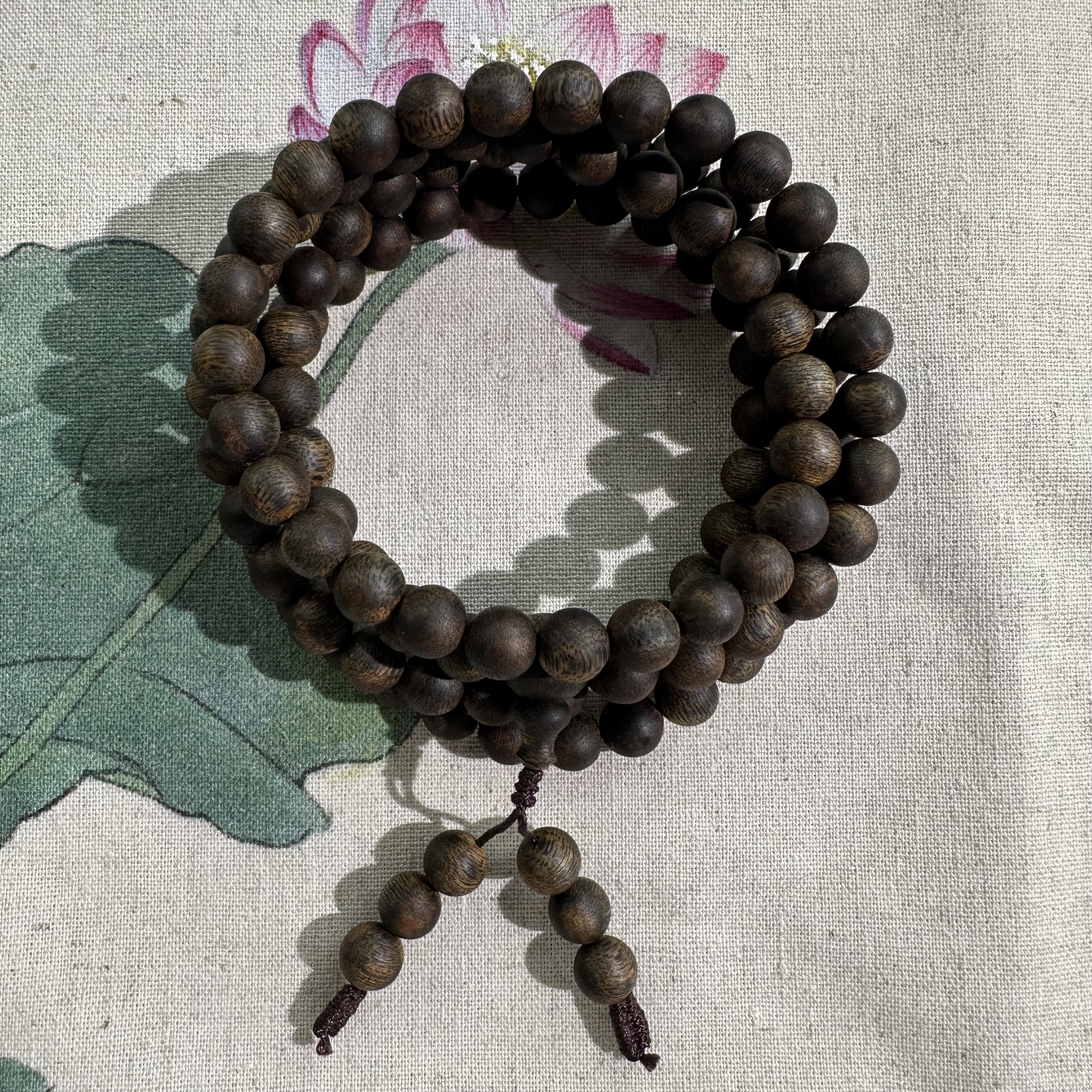 沉香【才哥沉香】金沙叶奇楠沉香108颗圆珠手串8mm 保31克 仅两条