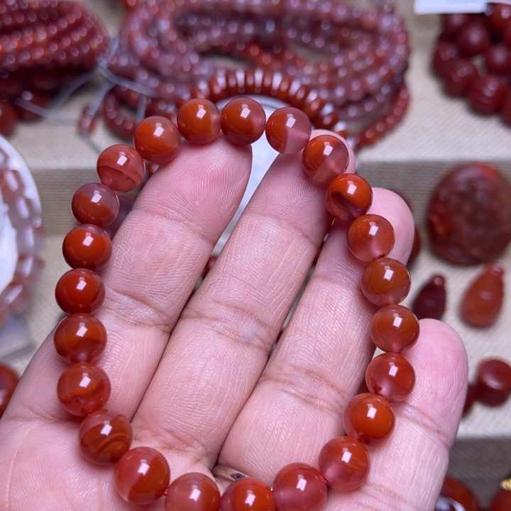 南红玛瑙未镶嵌手链半山水8 + M瓦西