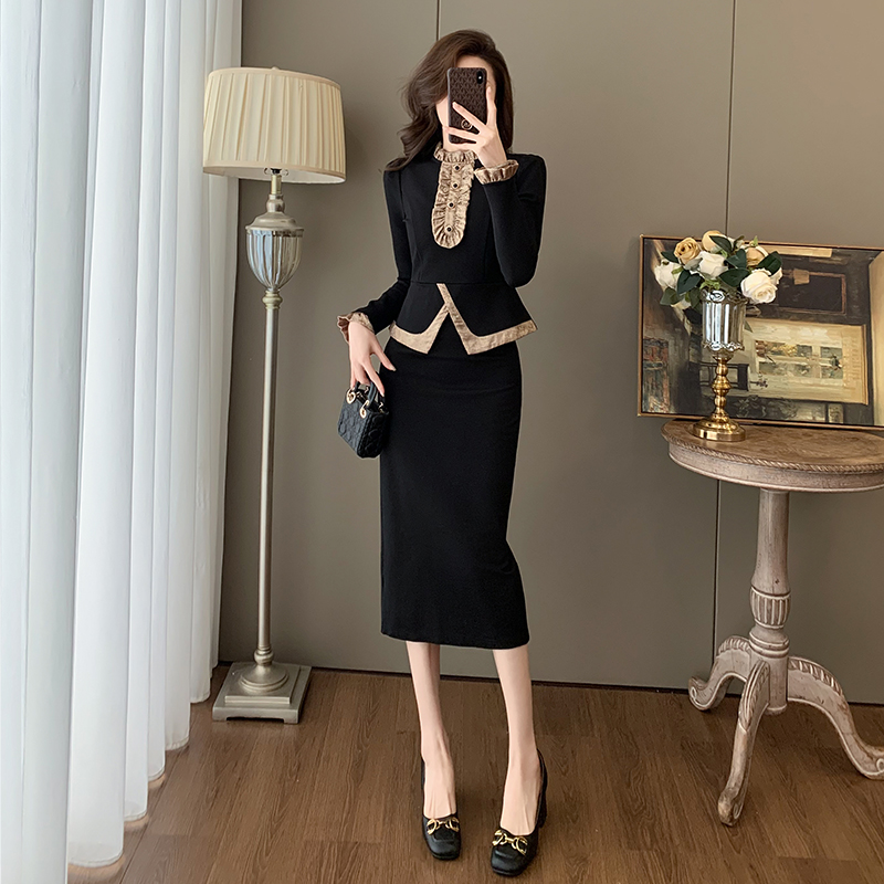 秋季御姐时尚洋气法式赫本风富家千金小香风套装女半身裙两件套