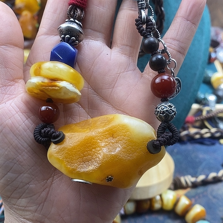 蜜蜡未镶嵌项链项链