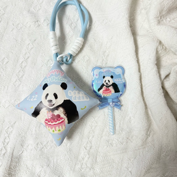 【遇见panda】原创手工缝制 皮革挂件大熊猫萌哒哒生日限定