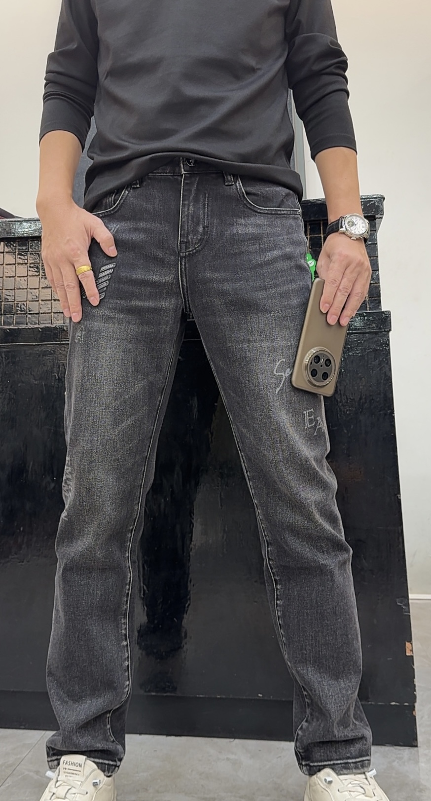 【大公道实体】新款秋冬时尚休闲百搭男士欧版修身牛仔裤6802