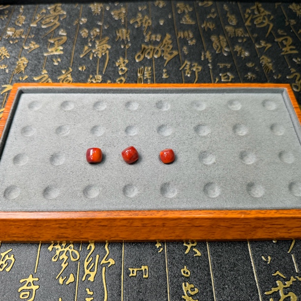 d2南红直切珠搭配左右配饰文玩精品9-10mm