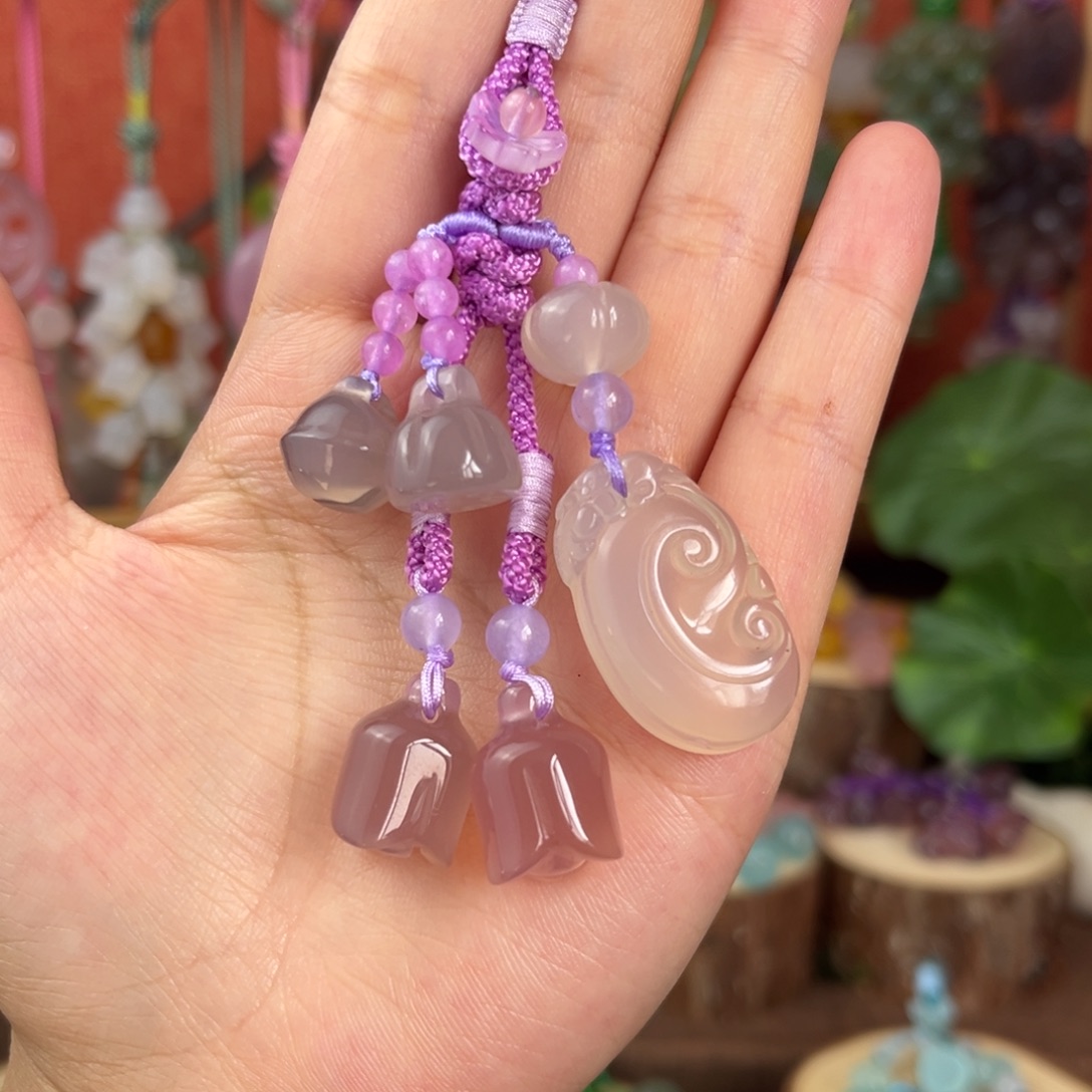 紫色如意钥匙挂件