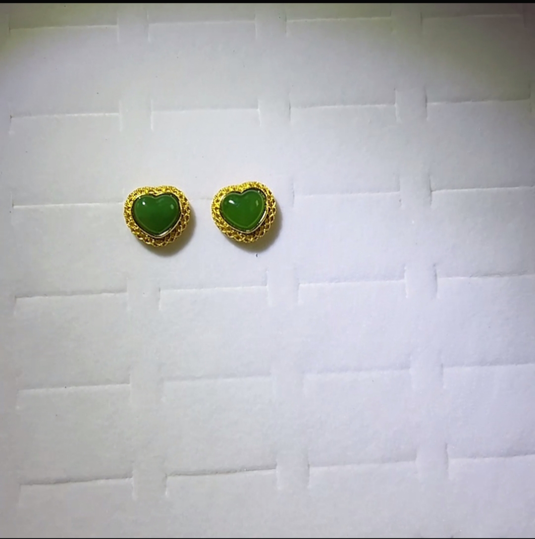 【付姐甄选】碧玉耳钩多样性发一对