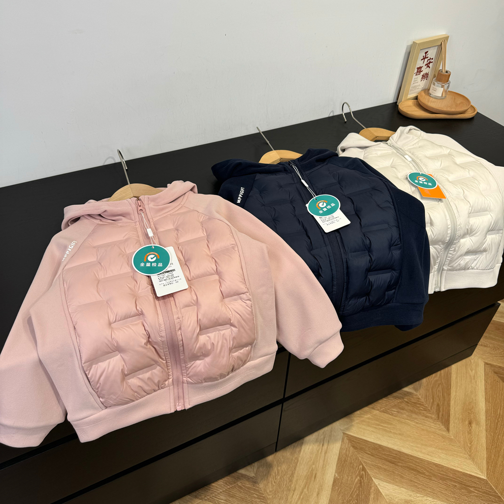 25冬季绗棉连帽纯色儿童棉服男童女童加绒保暖外套25113