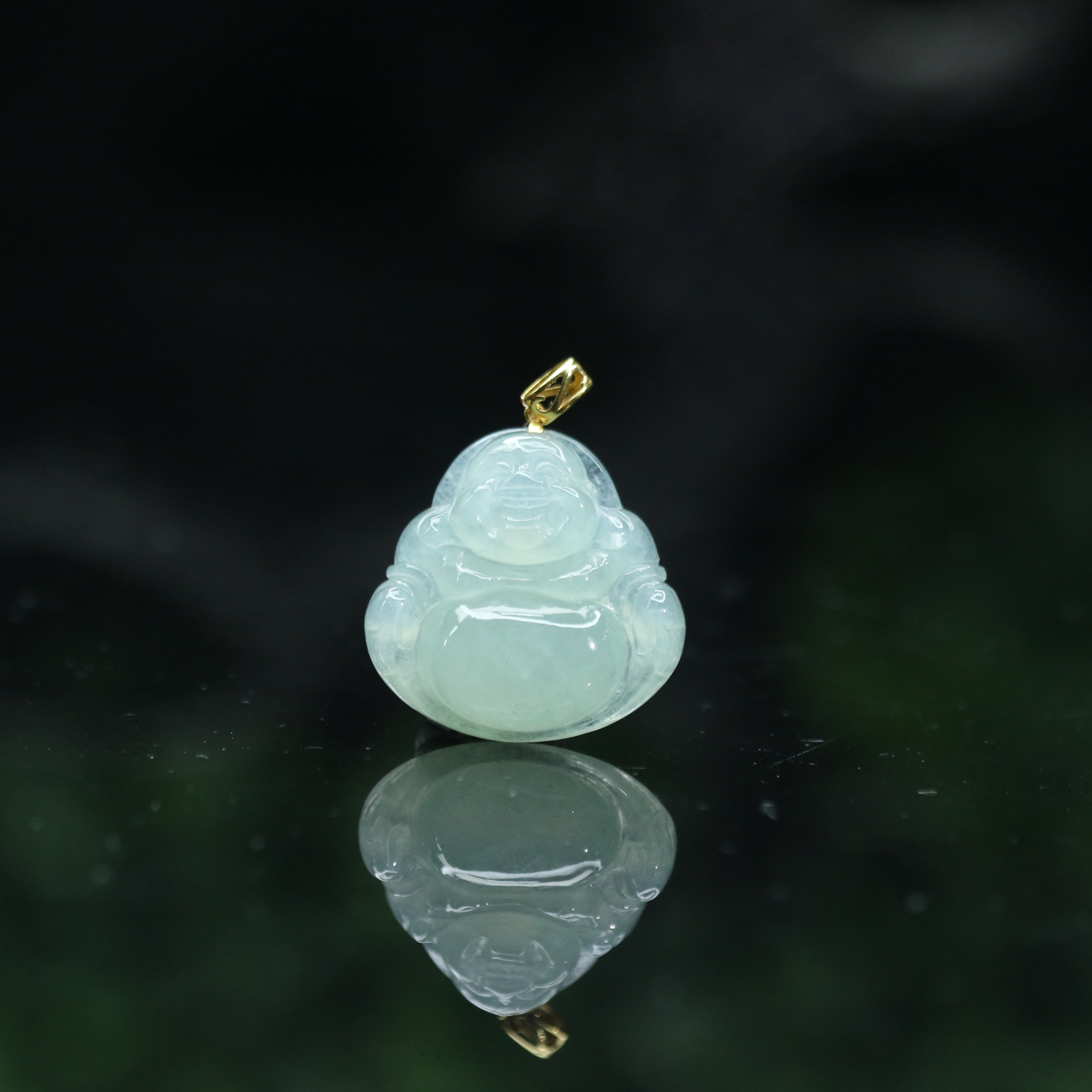 32天然缅甸翡翠A货18k冰绿佛公吊坠/600480/上海嘉禾拍卖