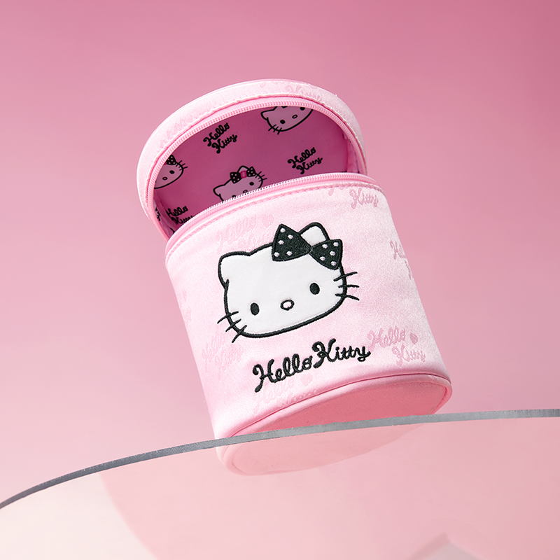 Hello Kitty闪闪派对联名系列-圆筒化妆包&名创优品