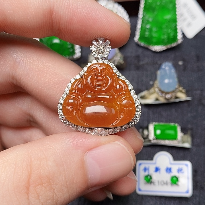 翡翠银S925镶嵌吊坠(赠链)