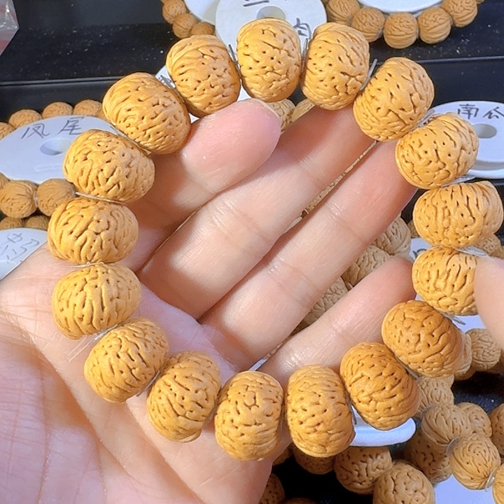 无***洺桃核吊坠盘锦一道筋