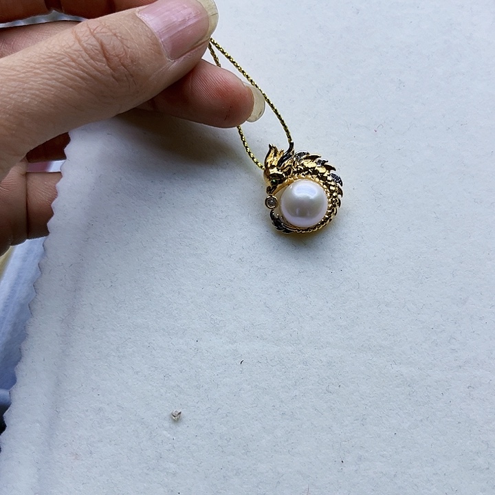 淡水珍珠胸饰银S925镶嵌l****爱