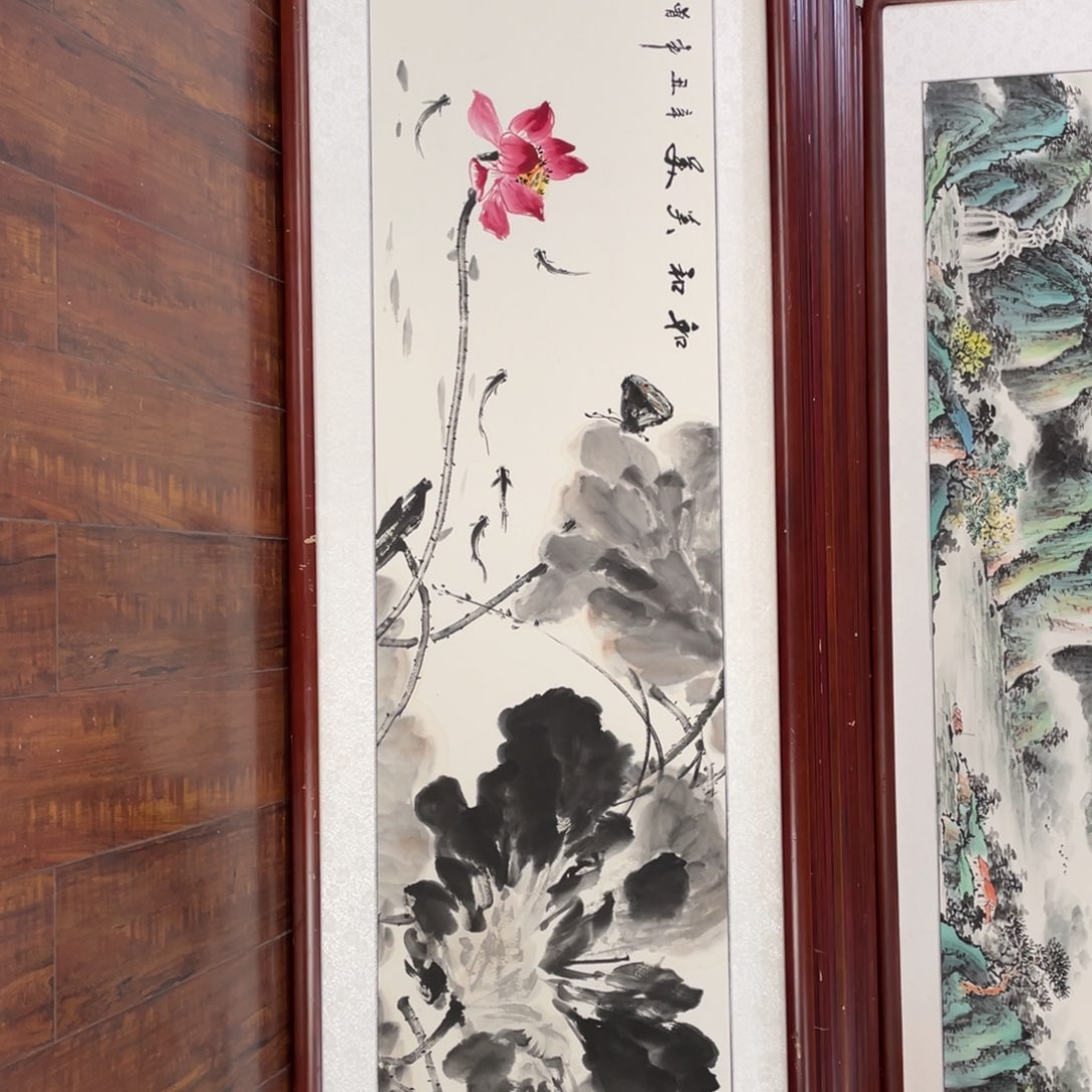 国画老****大带框尺寸48*163厘米
