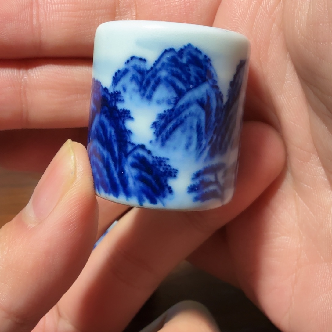 釉下青花柴窑扳指