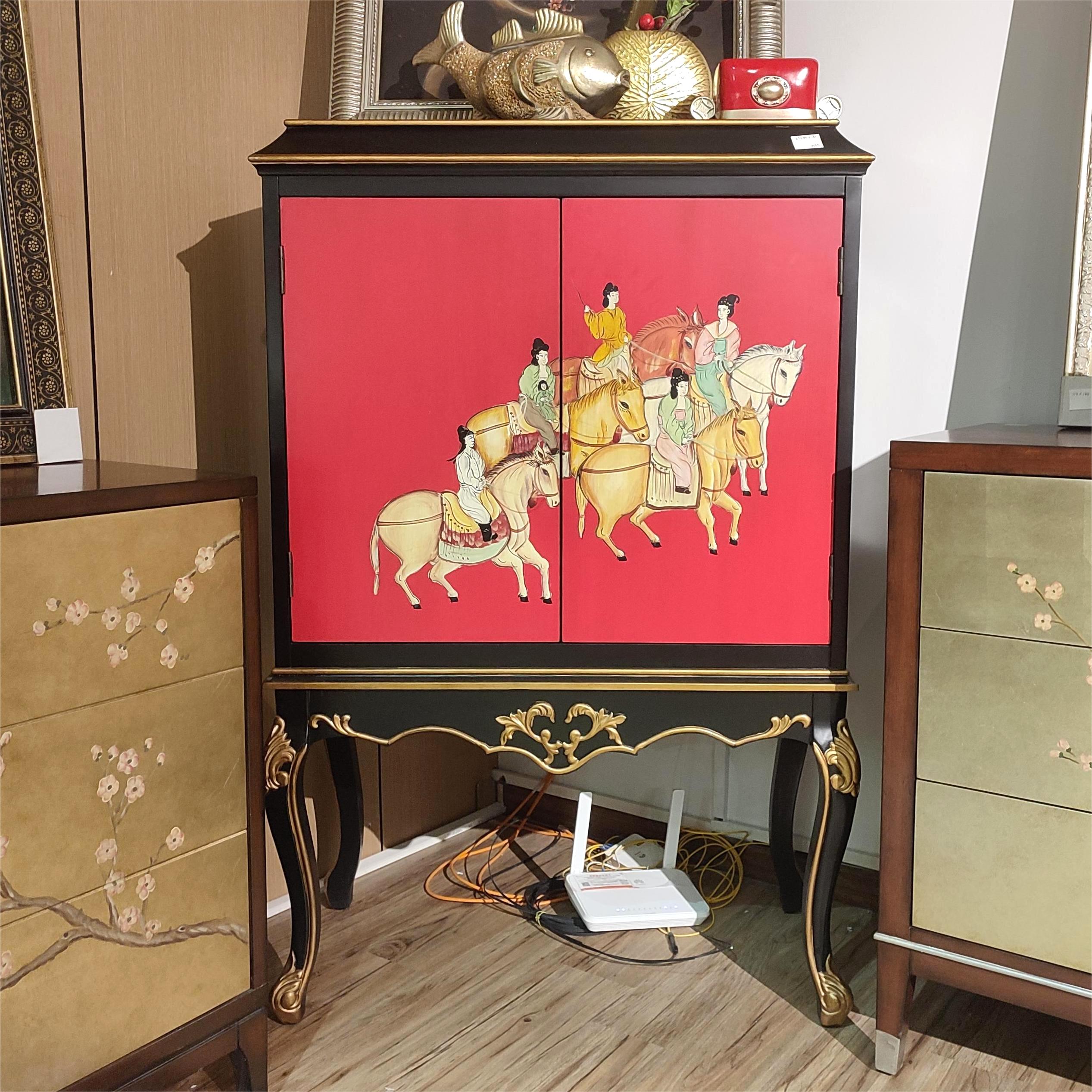 新中式门厅大唐盛世玄关柜双门柜四门柜收纳柜