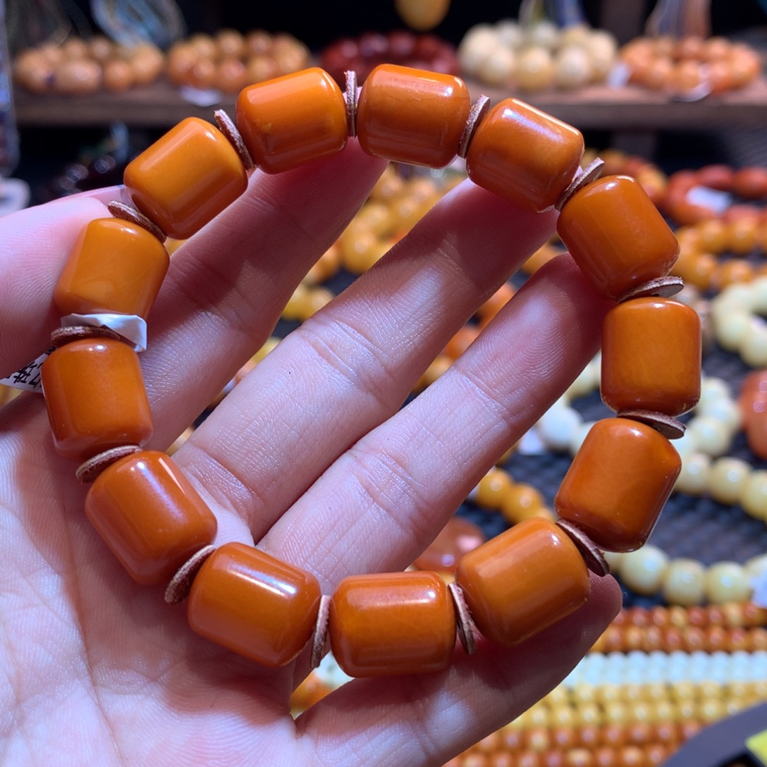 琥珀未镶嵌手链蜜蜡