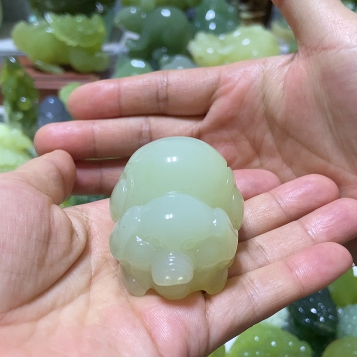 【闪购商品】未镶嵌蛇纹石玉把件嘟*嘟