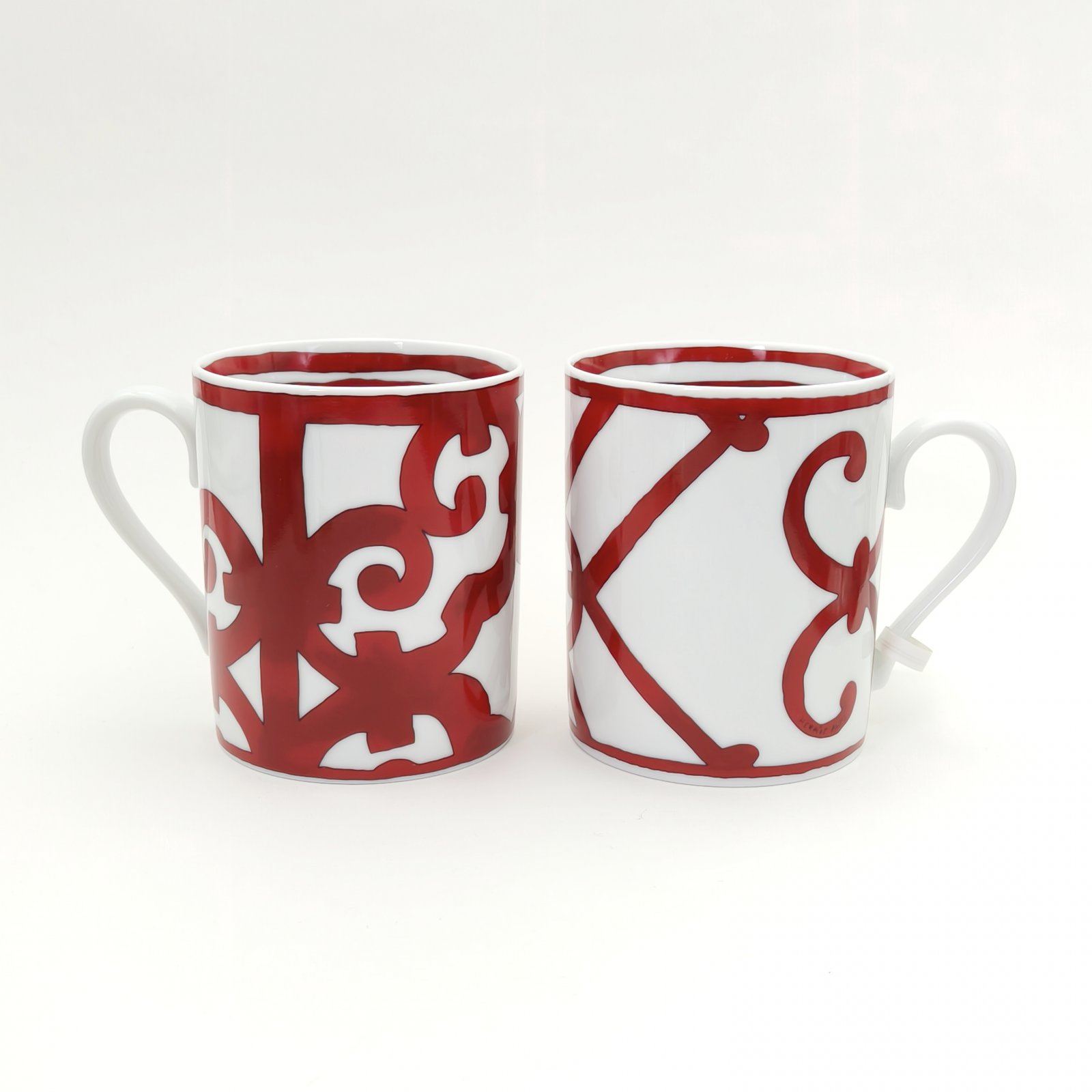 未使用 Hermes/爱马仕 【念念】 白色 陶瓷 西班牙阳台马克杯 2件套