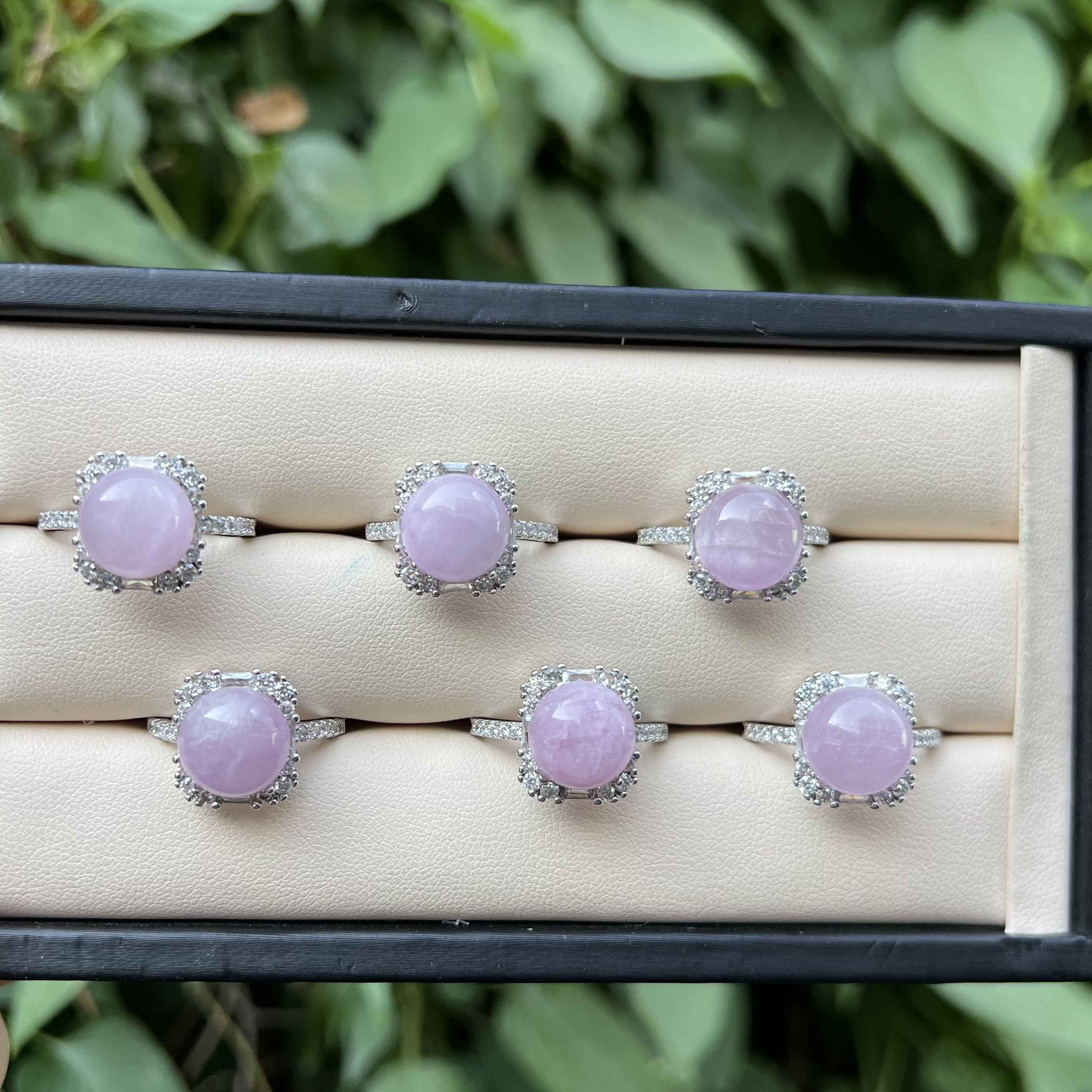 【月月家】G112天然锂辉石 原创紫锂辉微豪镶戒指 多样性发其一