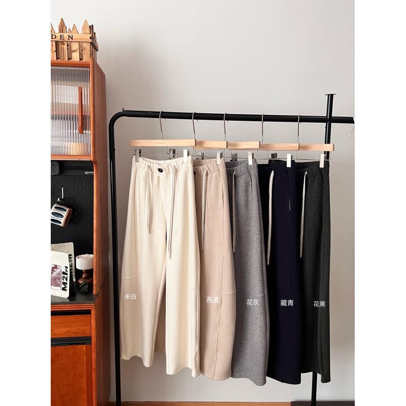 小雅姐姐  一粒扣松紧腰抽绳镰刀百搭休闲裤KE77