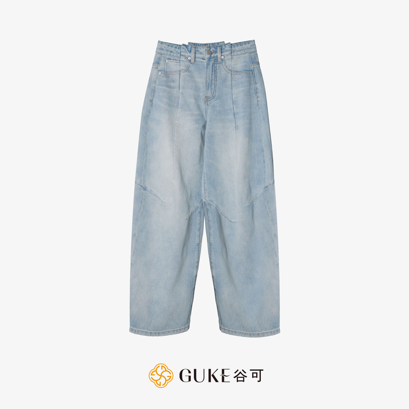 GKE/谷可K1130 休闲牛仔裤女2025新款水洗百搭洋气高腰显瘦长裤子