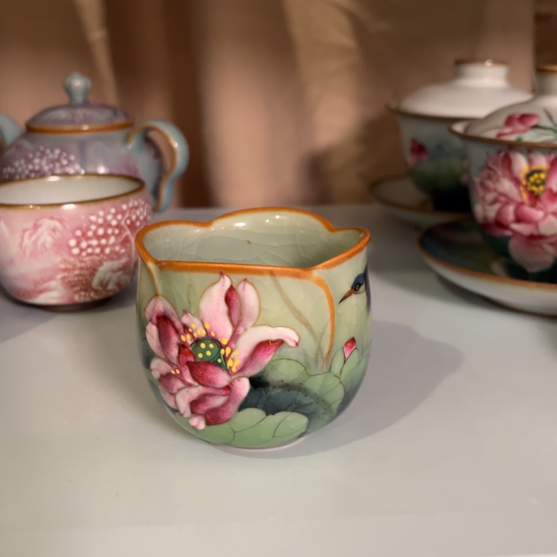 杯柴烧手工手绘陶瓷