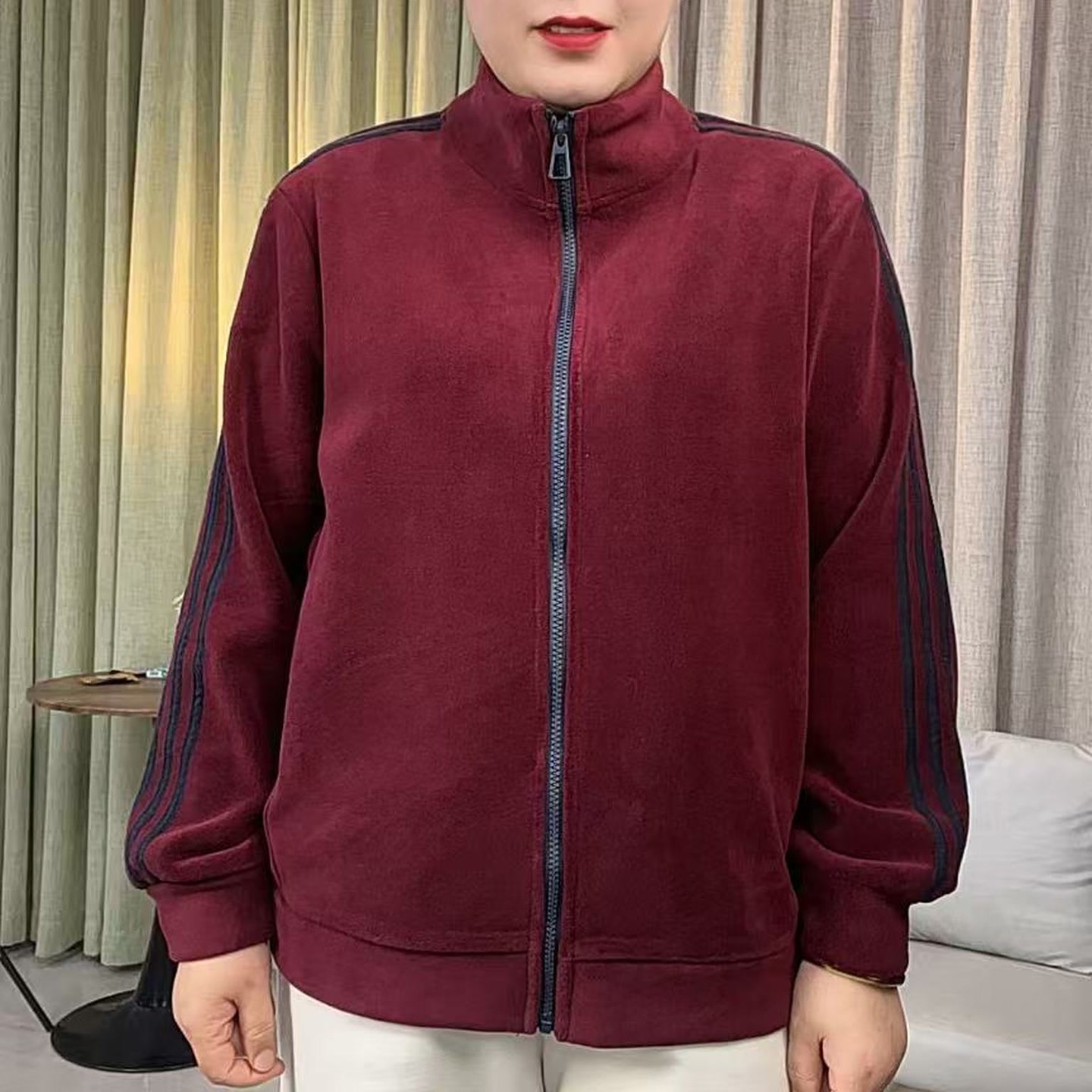 2025秋冬新款加肥加大简约百搭立领奥粒绒外套25-908款