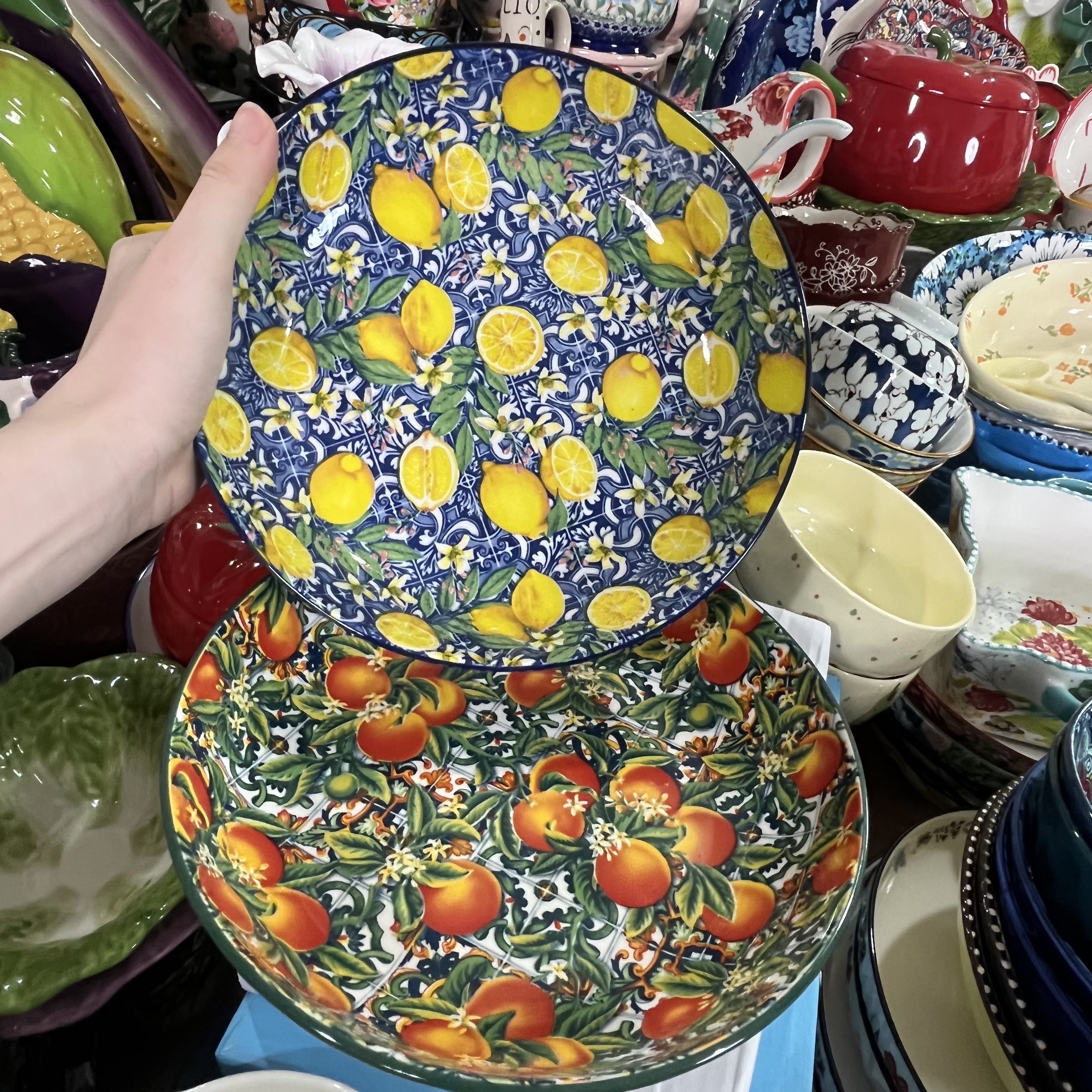 桔子加柠檬-8寸石纹盘两个装