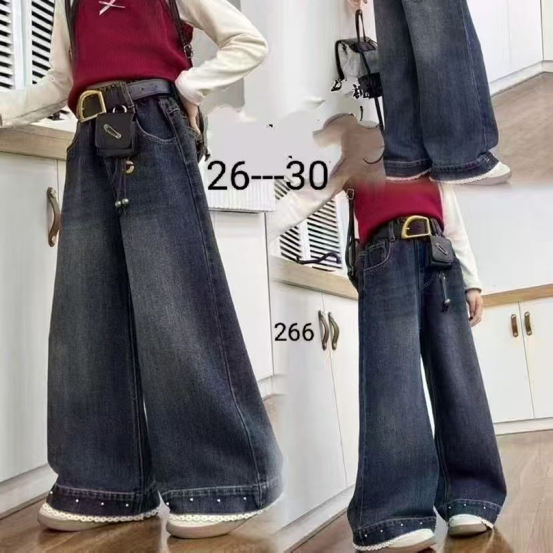 2号扣号编码专用儿童牛仔裤阔腿裤