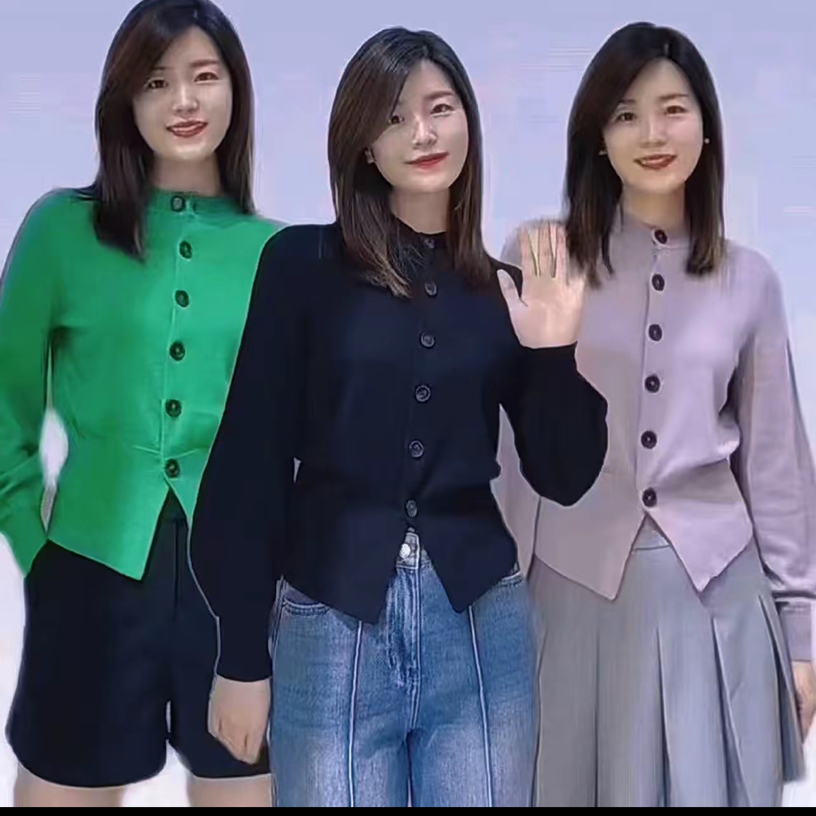 MASIENDI/玛丝恩迪灯笼袖三色羊毛衫73976