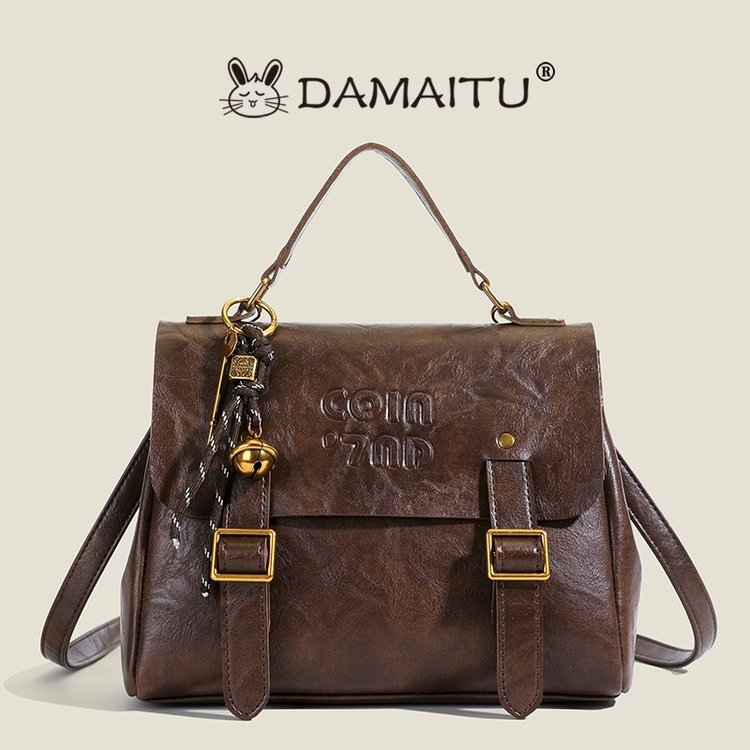 手提式双根轻奢学院风单肩包女士时尚肩包小众休闲背包7003