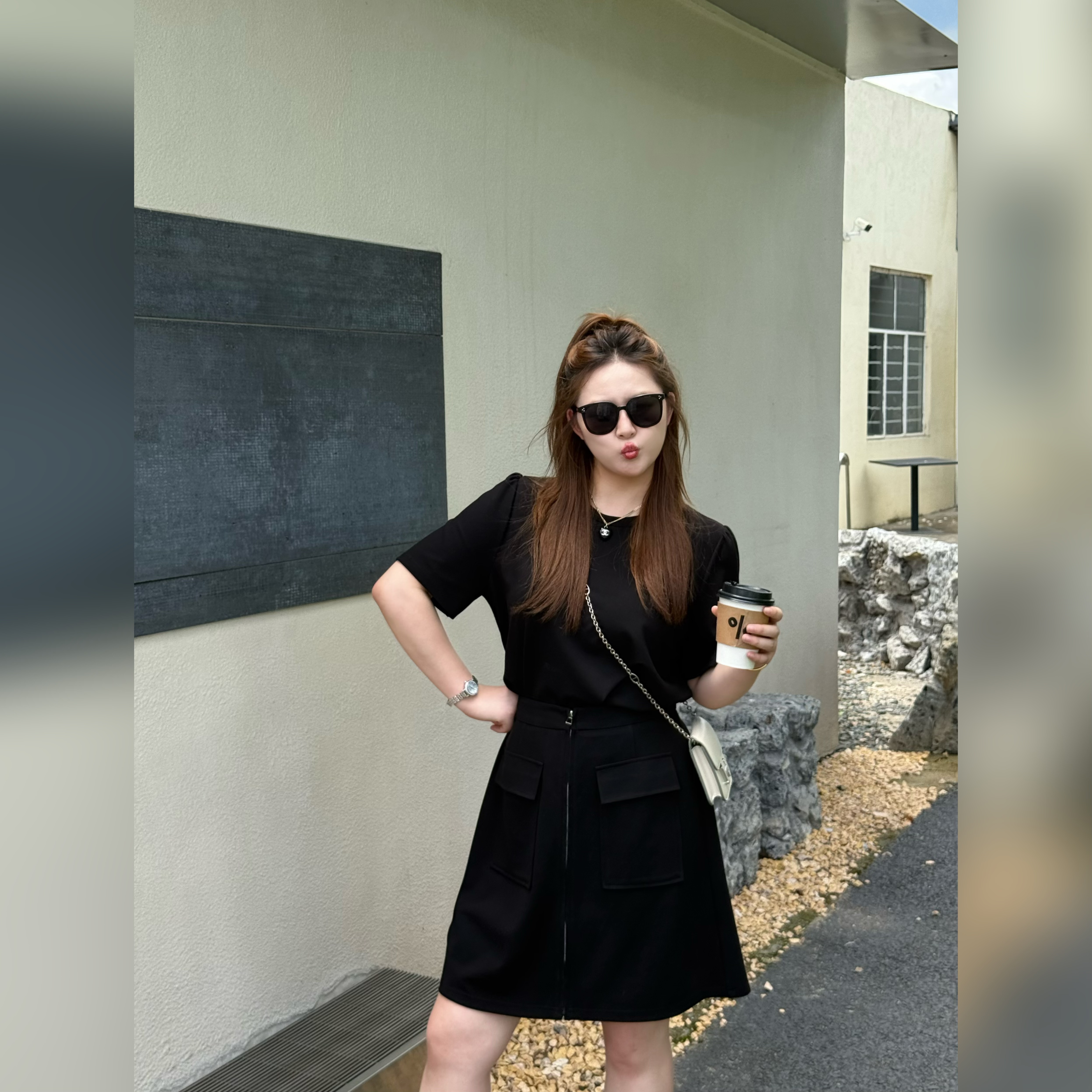 楠序源子微胖女装 夏天女新款气质收腰休闲显瘦连衣裙子女YZ36673