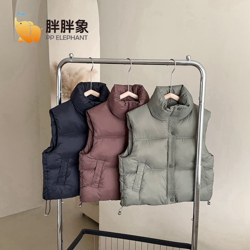 【胖胖象】男女宝韩版洋气马甲2025年秋冬新款无袖立领坎肩外套Q09