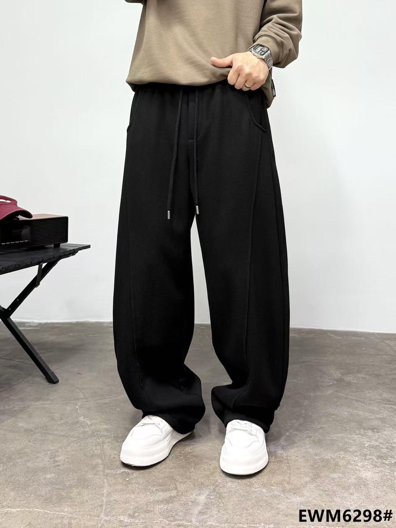 【谷涉专属】冬季加厚男休闲裤日系情侣阔腿工装裤长裤ins高街裤子