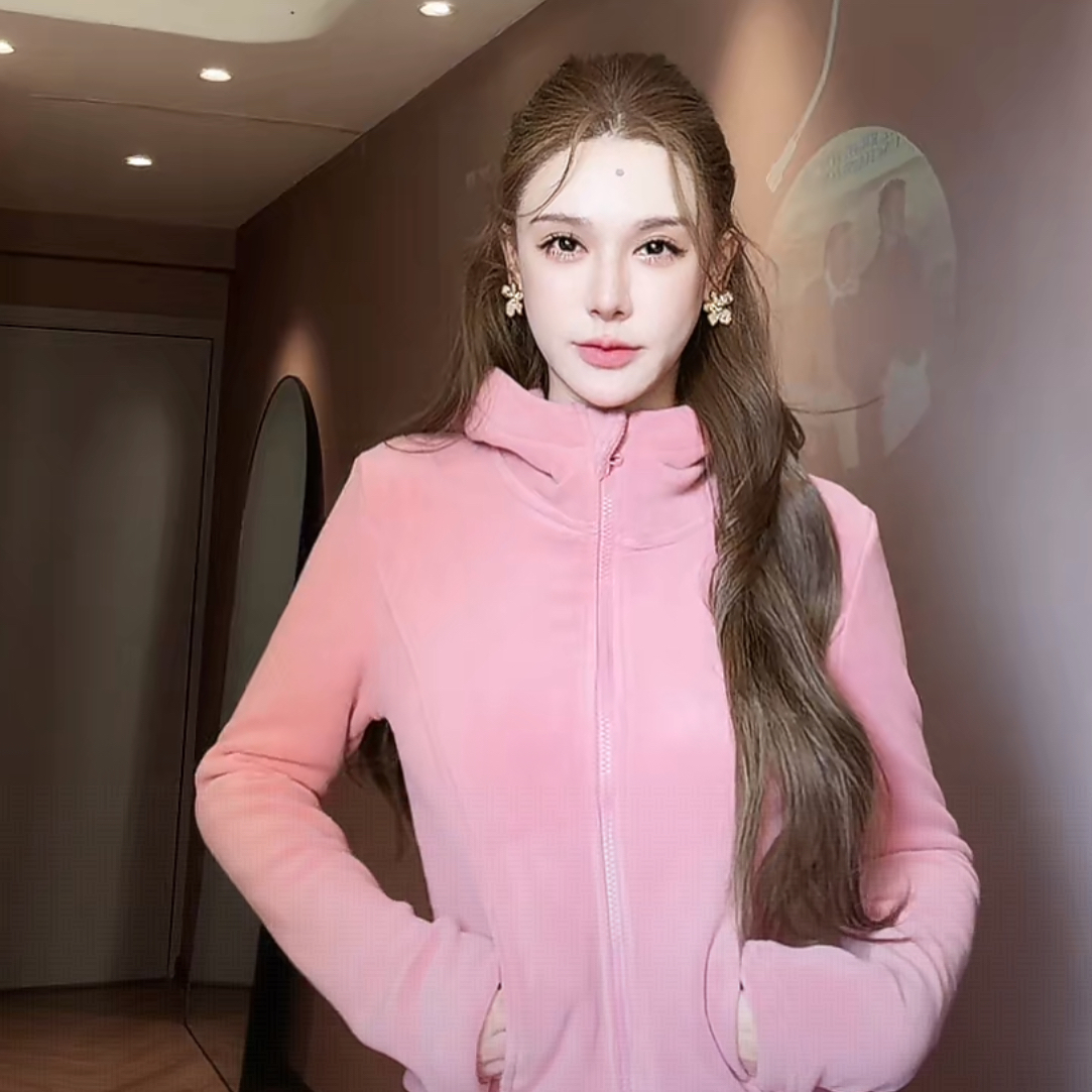 sia胭粉显瘦保暖摇粒绒百搭休闲氛围感套装