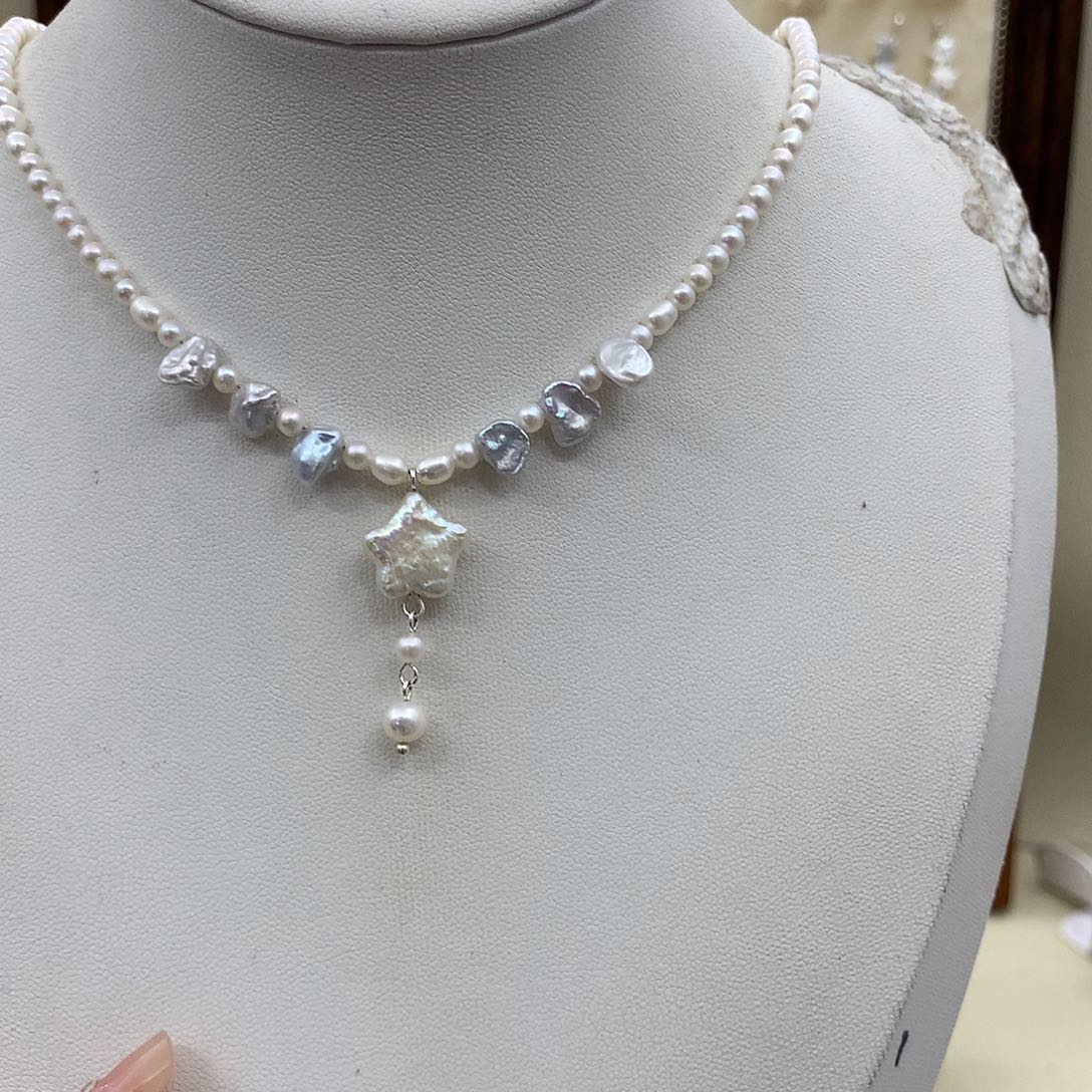 淡水珍珠耳饰银S925镶嵌