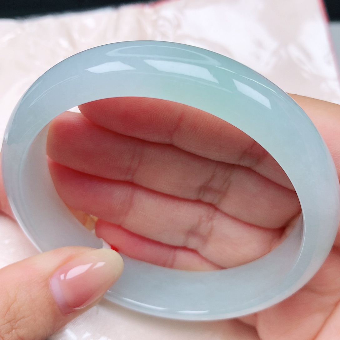 未镶嵌手镯翡翠20冰冰浅绿