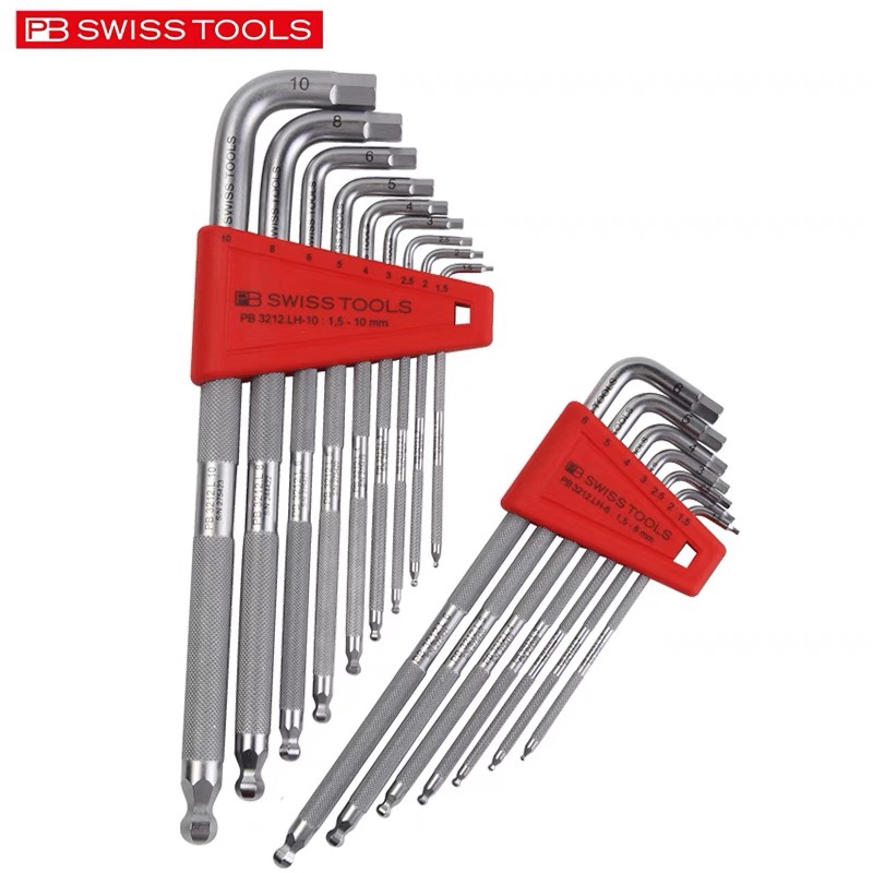 原装瑞士PB SWISS TOOLS 滚花防滑内六角扳手套装PB 3212.LH-10/6