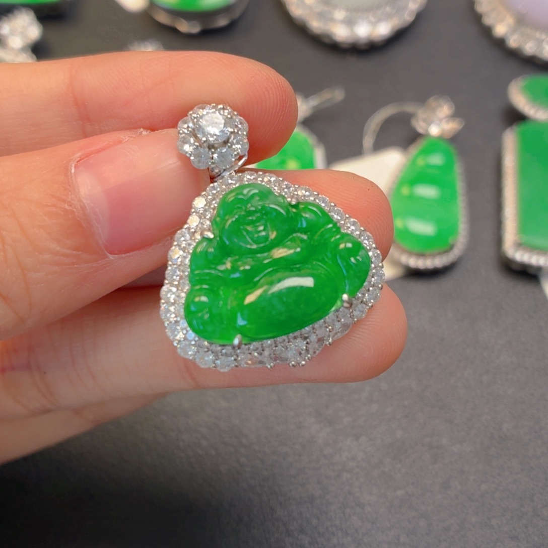 翡翠银S925镶嵌颈饰