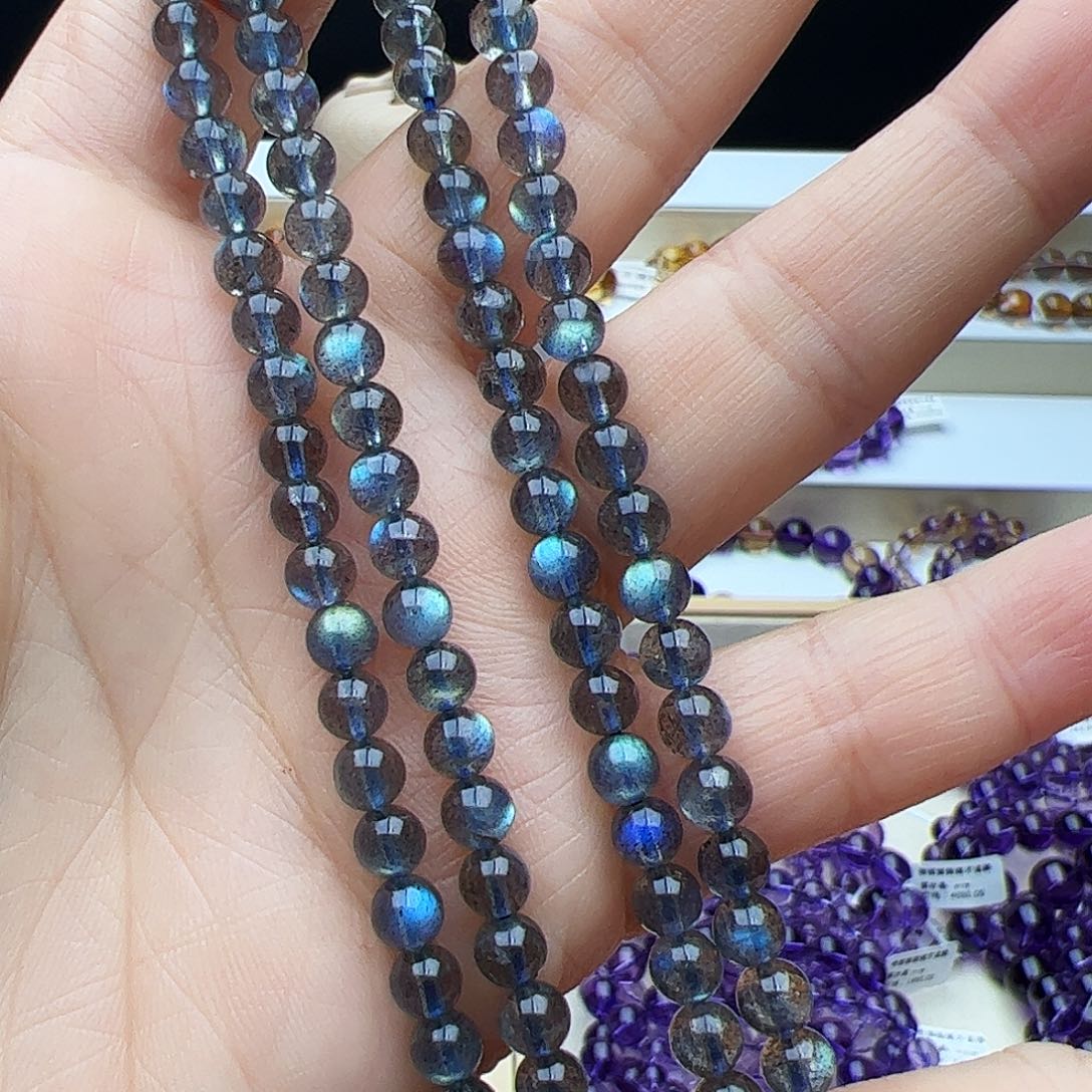 拉长石未镶嵌手链灰月光5.4mm21.89