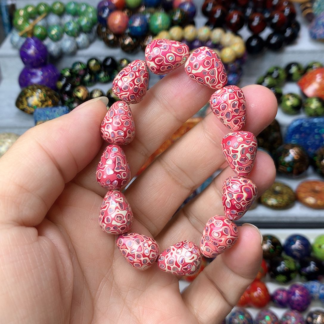 保真非遗大漆工艺螺钿水滴珠12颗特价