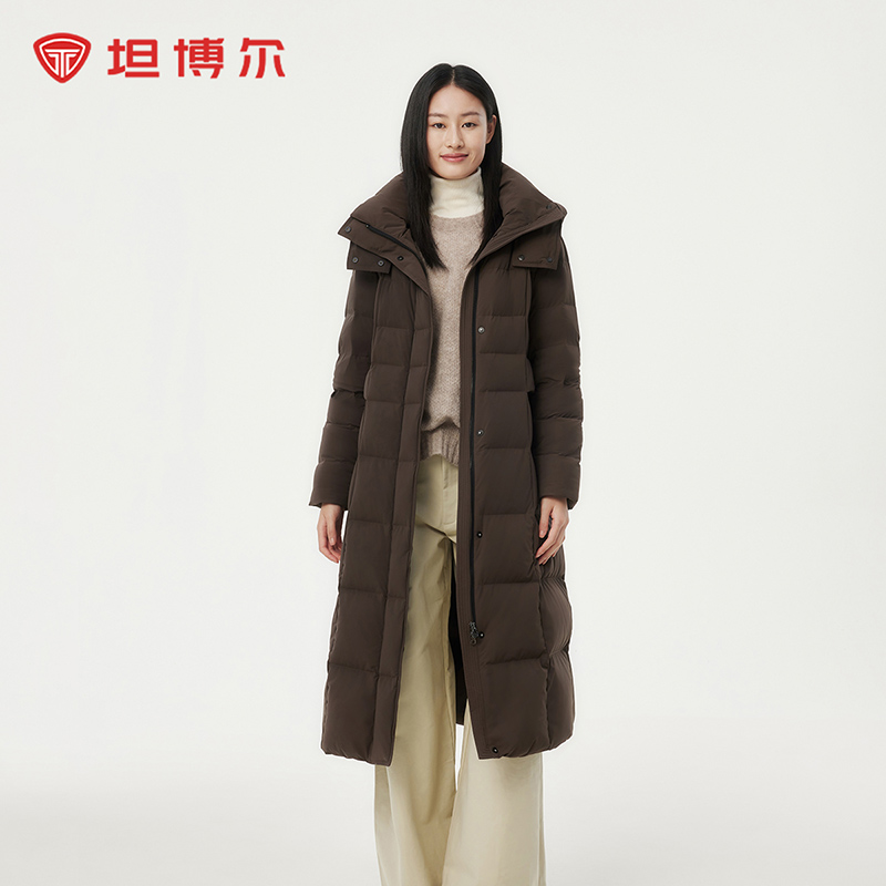 坦博尔连帽长款舒适百搭高品质羽绒服TBF530872Z