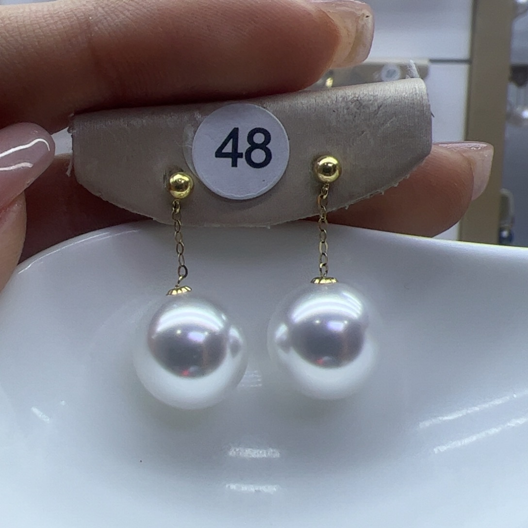 淡水珍珠耳饰18K金镶嵌
