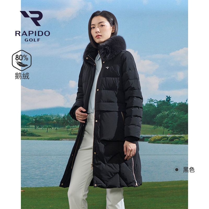 RAPIDO睿必度冬款女高尔夫外套长款鹅绒羽绒服雳霹道VP5Z38Z82