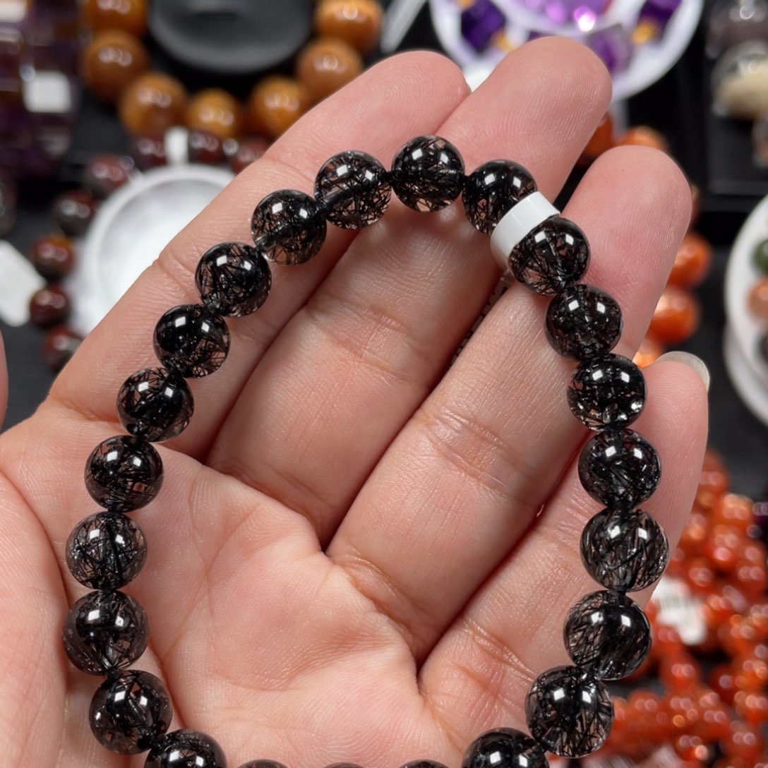 水晶手链未镶嵌黑发晶8mm