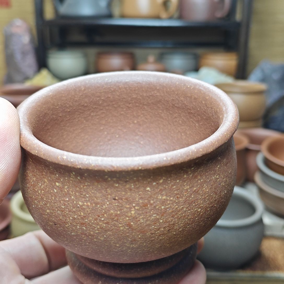 紫砂茶杯文*微瑕紫砂主人杯子