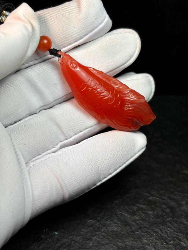 保山纯天然南红金龙鱼挂件