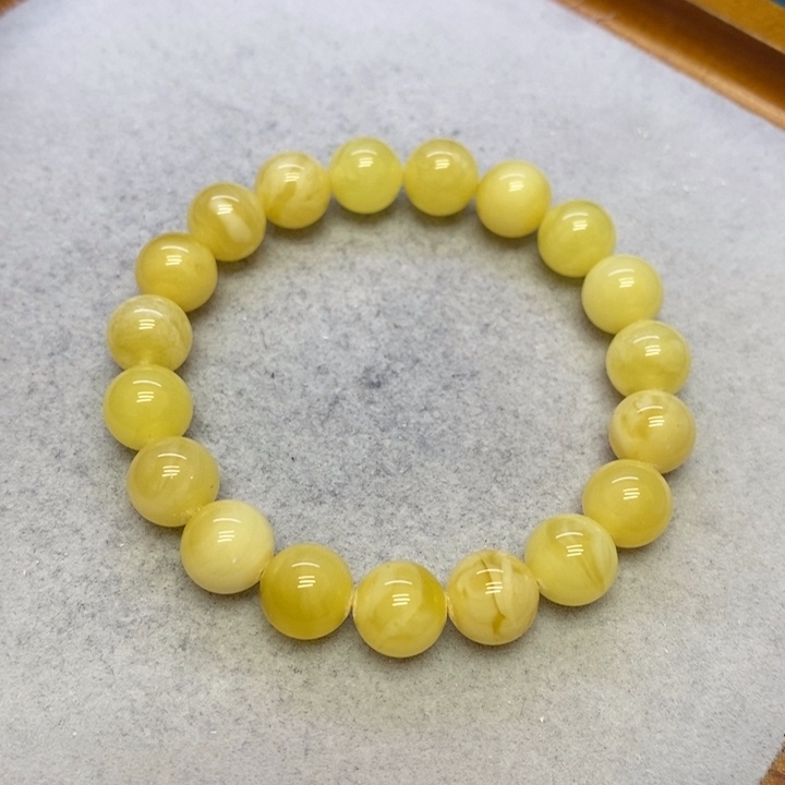 蜜蜡裸石未镶嵌手串